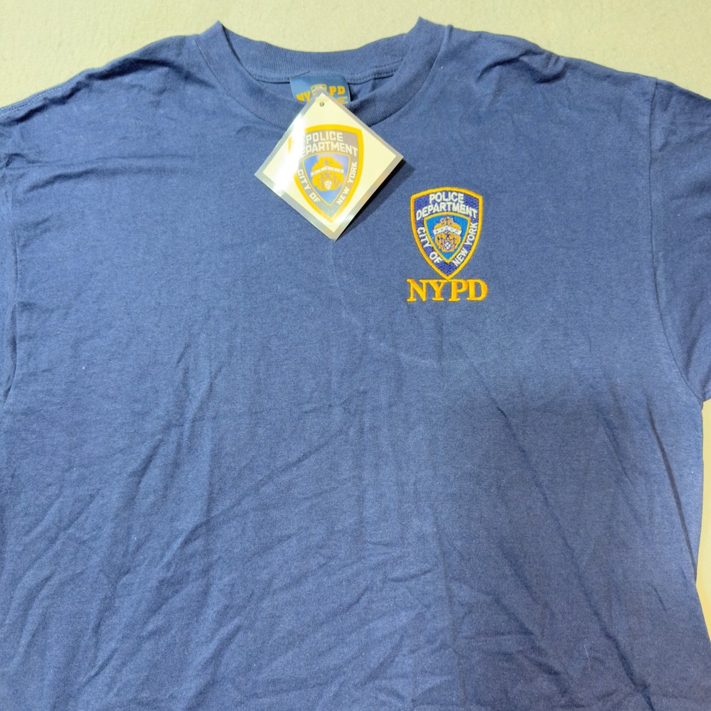 Vintage NYPD 2002 Embroidered Delta Short Sleeve Shirt Size XL‎ Blue Deadstock